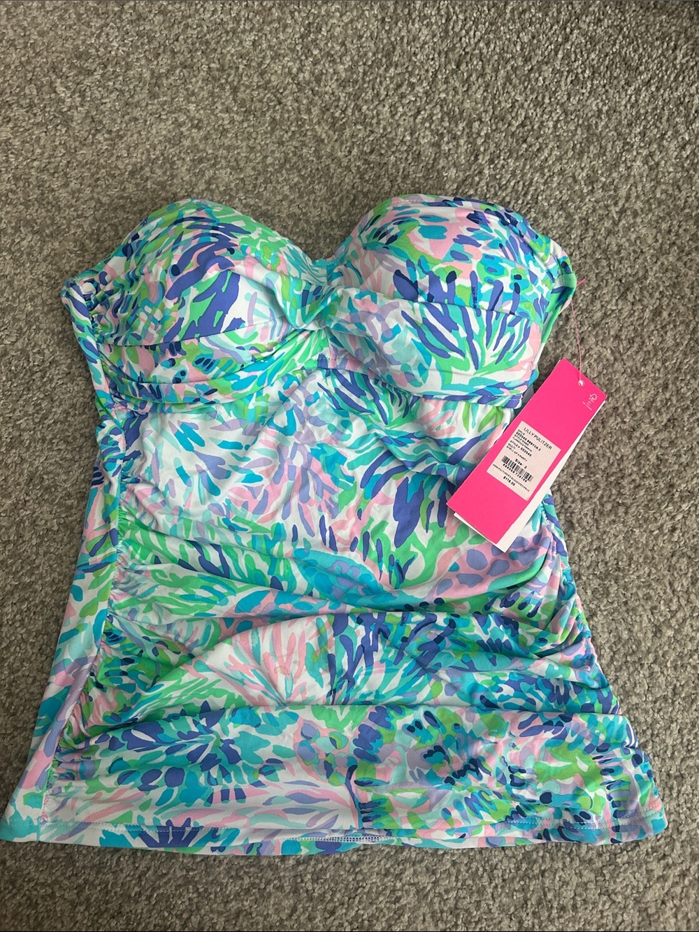 Lilly Pulitzer Multi-Color Floral Print tankini top